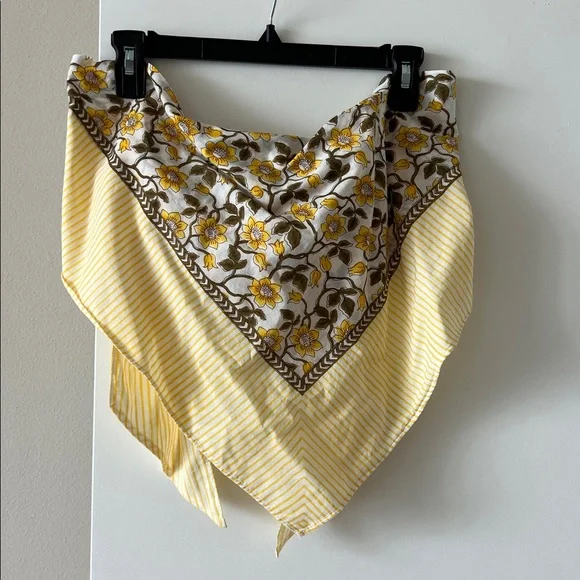 J. Crew Cotton voile bandana top in daffodil daze block print Size L - Picture 3 of 7